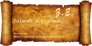 Zelenák Elizeus névjegykártya